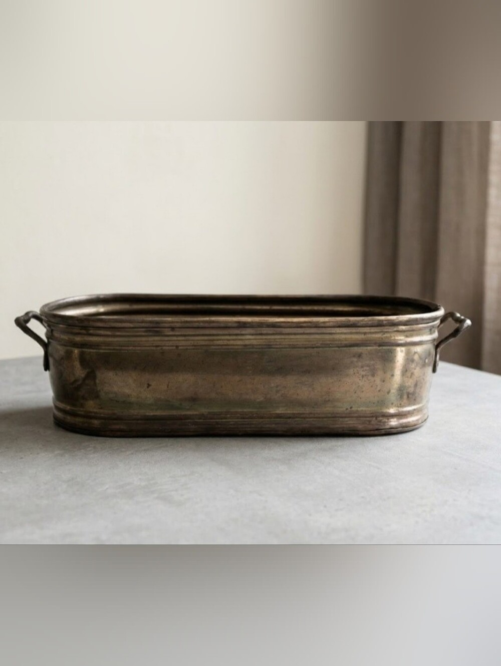 Vintage  Brass Planter - Aged Brass Tone